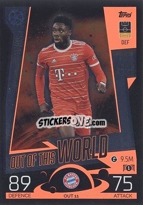 Sticker Alphonso Davies - UEFA Champions League & Europa League 2022-2023. Match Attax Extra
 n. OUT11 - Topps