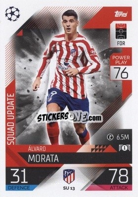 Sticker Álvaro Morata - UEFA Champions League & Europa League 2022-2023. Match Attax Extra
 n. SU13 - Topps