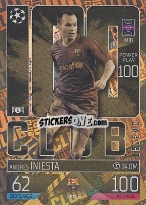 Sticker Andrés Iniesta - UEFA Champions League & Europa League 2022-2023. Match Attax Extra
 n. LEG3 - Topps