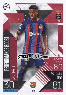 Sticker Ansu Fati - UEFA Champions League & Europa League 2022-2023. Match Attax Extra
 n. PB8 - Topps