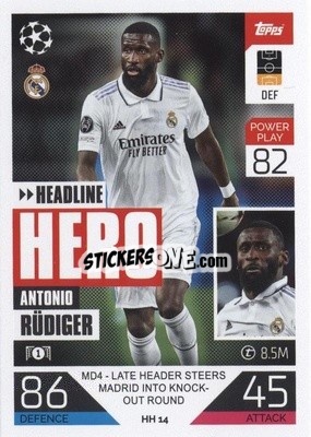 Sticker Antonio Rüdiger - UEFA Champions League & Europa League 2022-2023. Match Attax Extra
 n. HH14 - Topps