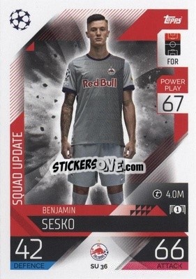 Sticker Benjamin Šeško - UEFA Champions League & Europa League 2022-2023. Match Attax Extra
 n. SU36 - Topps