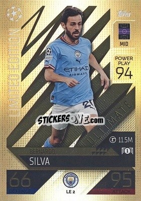 Sticker Bernardo Silva - UEFA Champions League & Europa League 2022-2023. Match Attax Extra
 n. LE2 - Topps