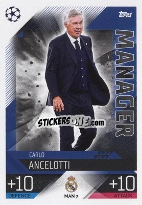 Sticker Carlo Ancelotti - UEFA Champions League & Europa League 2022-2023. Match Attax Extra
 n. MAN7 - Topps