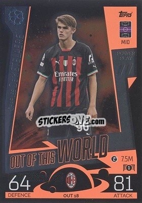 Sticker Charles De Ketelaere - UEFA Champions League & Europa League 2022-2023. Match Attax Extra
 n. OUT18 - Topps