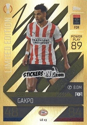 Sticker Cody Gakpo - UEFA Champions League & Europa League 2022-2023. Match Attax Extra
 n. LE13 - Topps