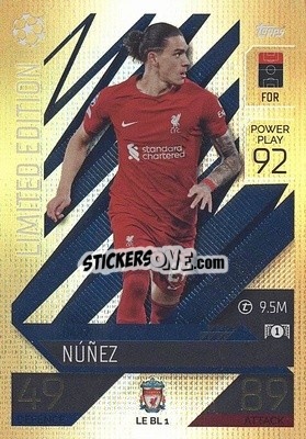 Sticker Darwin Núñez - UEFA Champions League & Europa League 2022-2023. Match Attax Extra
 n. LEBL1 - Topps