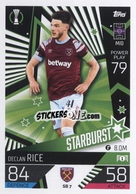 Sticker Declan Rice - UEFA Champions League & Europa League 2022-2023. Match Attax Extra
 n. SB7 - Topps