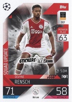 Sticker Devyne Rensch - UEFA Champions League & Europa League 2022-2023. Match Attax Extra
 n. SU20 - Topps