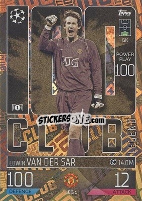 Sticker Edwin van der Sar - UEFA Champions League & Europa League 2022-2023. Match Attax Extra
 n. LEG1 - Topps