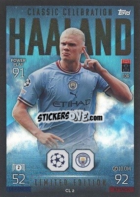 Sticker Erling Haaland - UEFA Champions League & Europa League 2022-2023. Match Attax Extra
 n. CL2 - Topps
