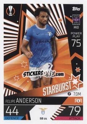 Sticker Felipe Anderson - UEFA Champions League & Europa League 2022-2023. Match Attax Extra
 n. SB21 - Topps