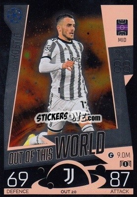 Sticker Filip Kostic - UEFA Champions League & Europa League 2022-2023. Match Attax Extra
 n. OUT20 - Topps