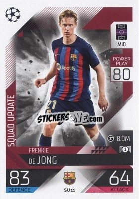 Sticker Frenkie de Jong - UEFA Champions League & Europa League 2022-2023. Match Attax Extra
 n. SU11 - Topps
