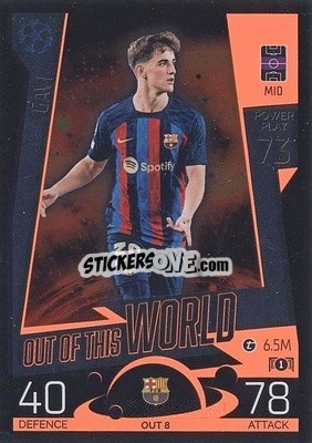 Sticker Gavi - UEFA Champions League & Europa League 2022-2023. Match Attax Extra
 n. OUT8 - Topps