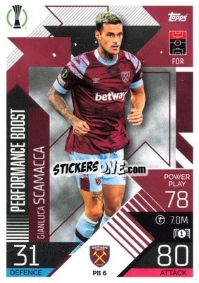Sticker Gianluca Scamacca - UEFA Champions League & Europa League 2022-2023. Match Attax Extra
 n. PB6 - Topps
