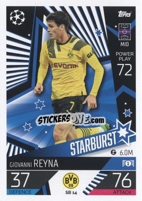 Sticker Giovanni Reyna - UEFA Champions League & Europa League 2022-2023. Match Attax Extra
 n. SB14 - Topps