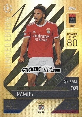 Sticker Gonçalo Ramos - UEFA Champions League & Europa League 2022-2023. Match Attax Extra
 n. LE18 - Topps