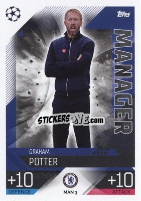 Sticker Graham Potter - UEFA Champions League & Europa League 2022-2023. Match Attax Extra
 n. MAN3 - Topps