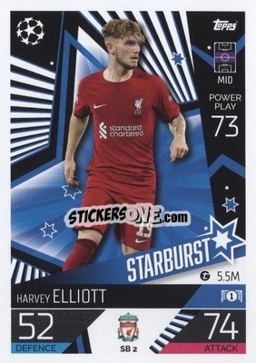 Sticker Harvey Elliott - UEFA Champions League & Europa League 2022-2023. Match Attax Extra
 - Topps