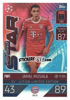 Sticker Jamal Musiala - UEFA Champions League & Europa League 2022-2023. Match Attax Extra
 n. EV3 - Topps