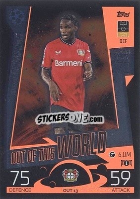 Sticker Jeremie Frimpong - UEFA Champions League & Europa League 2022-2023. Match Attax Extra
 n. OUT13 - Topps