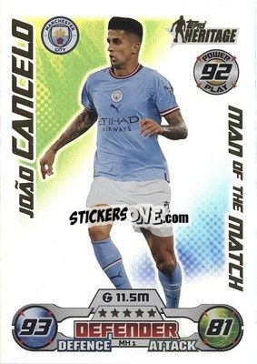 Sticker João Cancelo - UEFA Champions League & Europa League 2022-2023. Match Attax Extra
 n. MH1 - Topps