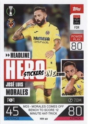Sticker José Luis Morales - UEFA Champions League & Europa League 2022-2023. Match Attax Extra
 n. HH10 - Topps