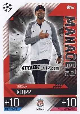 Sticker Jürgen Klopp - UEFA Champions League & Europa League 2022-2023. Match Attax Extra
 n. MAN2 - Topps