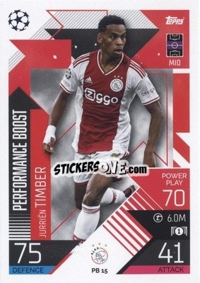 Sticker Jurriën Timber - UEFA Champions League & Europa League 2022-2023. Match Attax Extra
 n. PB15 - Topps