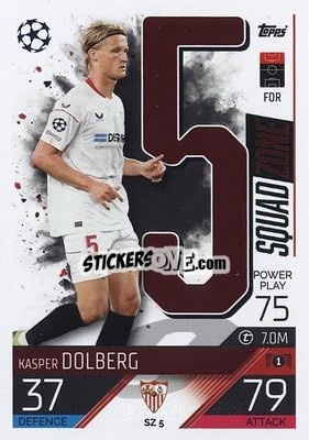 Sticker Kasper Dolberg - UEFA Champions League & Europa League 2022-2023. Match Attax Extra
 n. SZ5 - Topps