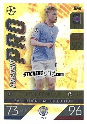 Sticker Kevin De Bruyne - UEFA Champions League & Europa League 2022-2023. Match Attax Extra
 n. EV2 - Topps