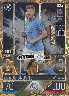 Sticker Kevin De Bruyne - UEFA Champions League & Europa League 2022-2023. Match Attax Extra
 n. CLU2 - Topps