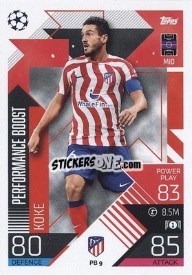 Sticker Koke - UEFA Champions League & Europa League 2022-2023. Match Attax Extra
 n. PB9 - Topps