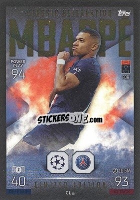Sticker Kylian Mbappe - UEFA Champions League & Europa League 2022-2023. Match Attax Extra
 n. CL5 - Topps