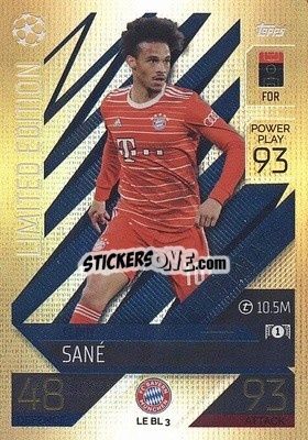 Sticker Leroy Sané - UEFA Champions League & Europa League 2022-2023. Match Attax Extra
 n. LEBL3 - Topps