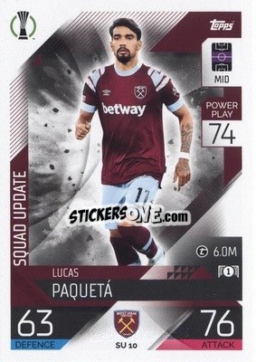 Sticker Lucas Paquetá - UEFA Champions League & Europa League 2022-2023. Match Attax Extra
 n. SU10 - Topps
