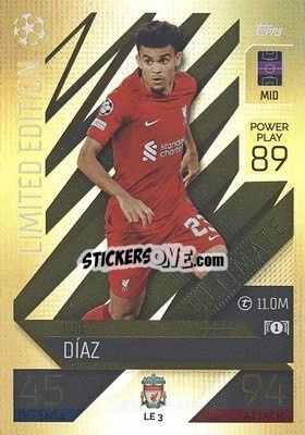 Sticker Luis Díaz - UEFA Champions League & Europa League 2022-2023. Match Attax Extra
 n. LE3 - Topps