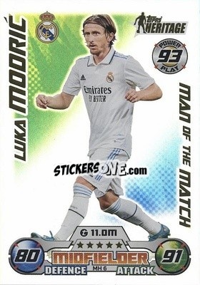 Sticker Luka Modrić - UEFA Champions League & Europa League 2022-2023. Match Attax Extra
 n. MH6 - Topps