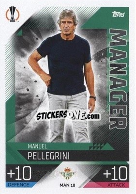 Sticker Manuel Pellegrini - UEFA Champions League & Europa League 2022-2023. Match Attax Extra
 n. MAN18 - Topps