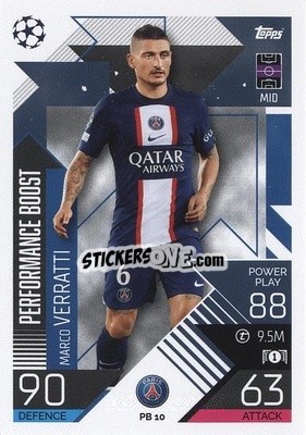 Sticker Marco Verratti - UEFA Champions League & Europa League 2022-2023. Match Attax Extra
 n. PB10 - Topps