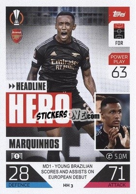 Sticker Marquinhos - UEFA Champions League & Europa League 2022-2023. Match Attax Extra
 n. HH3 - Topps