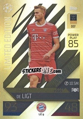 Sticker Matthijs de Ligt - UEFA Champions League & Europa League 2022-2023. Match Attax Extra
 n. LE9 - Topps