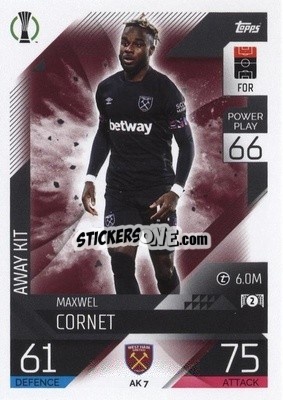 Sticker Maxwel Cornet - UEFA Champions League & Europa League 2022-2023. Match Attax Extra
 n. AK7 - Topps