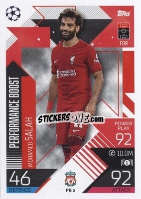 Sticker Mohamed Salah - UEFA Champions League & Europa League 2022-2023. Match Attax Extra
 n. PB2 - Topps