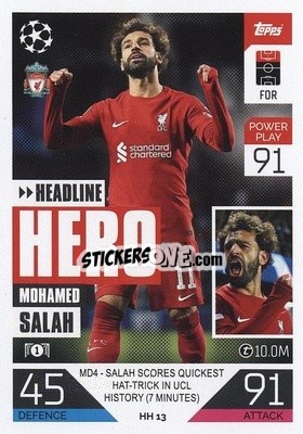 Sticker Mohamed Salah - UEFA Champions League & Europa League 2022-2023. Match Attax Extra
 n. HH13 - Topps
