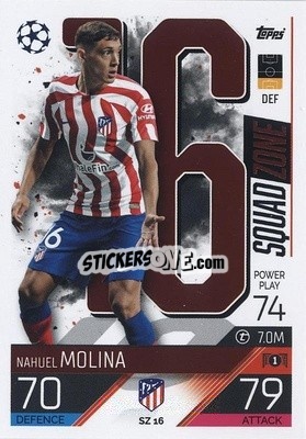 Sticker Nahuel Molina - UEFA Champions League & Europa League 2022-2023. Match Attax Extra
 n. SZ16 - Topps
