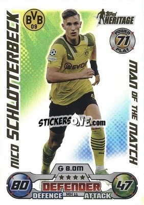 Sticker Nico Schlotterbeck - UEFA Champions League & Europa League 2022-2023. Match Attax Extra
 n. MH11 - Topps