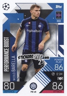 Sticker Nicolò Barella - UEFA Champions League & Europa League 2022-2023. Match Attax Extra
 n. PB18 - Topps