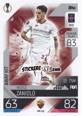 Sticker Nicolò Zaniolo - UEFA Champions League & Europa League 2022-2023. Match Attax Extra
 n. AK23 - Topps
